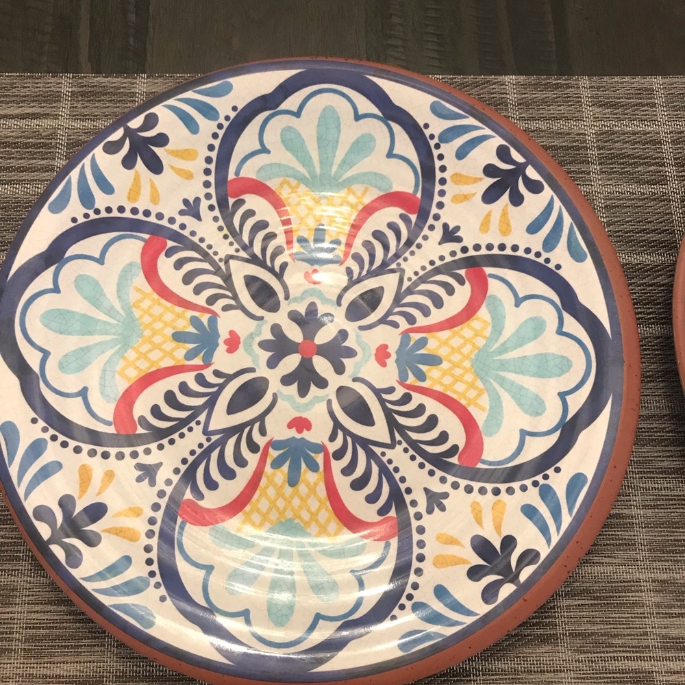 Melamine Dinner Plates Multi Color Set Of Three